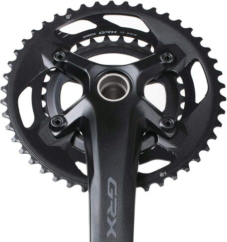 Shimano GRX FC-RX600-11 Crankset - 175mm, 11-Speed, 46/30t, 110/80 BCD, Hollowtech II Spindle Interface, Black in Saudi Arabia