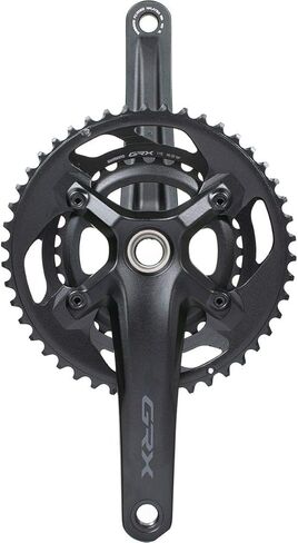 Shimano GRX FC-RX600-11 Crankset - 175mm, 11-Speed, 46/30t, 110/80 BCD, Hollowtech II Spindle Interface, Black in Saudi Arabia