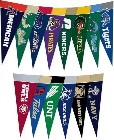 Rico Industries NCAA American Athletic Conference Complete 4" x 9" Felt Mini Pennant League Set (Includes ALL Football Teams) in Saudi Arabia