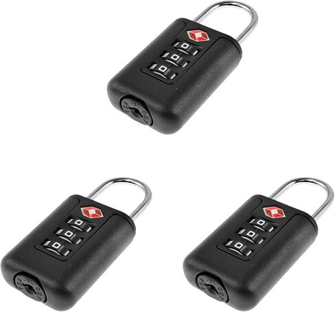 6 Pack Luggage Locks TSA Approved 3 Digit Travel Combination Portable Small Padlocks Stainless Steel TSA Accepted Toolbox Locks for Travel Bag Suitcase Lockers in Saudi Arabia
