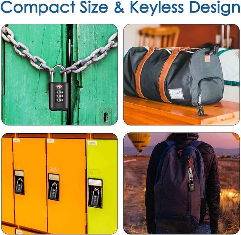 2 Pack TSA Approved Luggage Locks, Combination Travel Locks, Resettable 3-Digit Keyless Padlocks, Padlock Anti Theft for School Gym Locker, Fence, Toolbox, Gate, Case, Hasp Storage-Black in Saudi Arabia