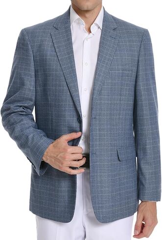 Men's Sport Coat Classic Fit Plaid Causal Blazer 2 Button Suit Jacket for Daily Business Wedding Wear in Saudi Arabia