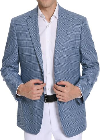 Men's Sport Coat Classic Fit Plaid Causal Blazer 2 Button Suit Jacket for Daily Business Wedding Wear in Saudi Arabia