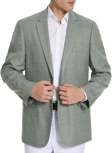 Men's Sport Coat Classic Fit Plaid Causal Blazer 2 Button Suit Jacket for Daily Business Wedding Wear in Saudi Arabia