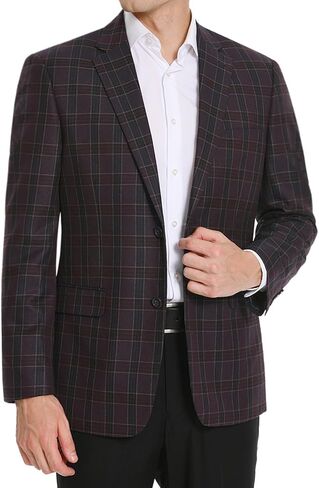 Men's Sport Coat Classic Fit Plaid Causal Blazer 2 Button Suit Jacket for Daily Business Wedding Wear in Saudi Arabia