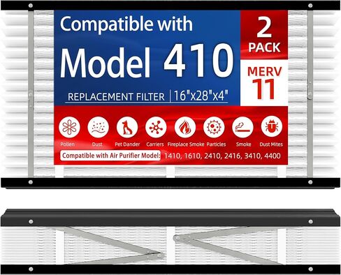 2Pack 413 استبدال مرشح الهواء MERV 13 متوافق مع طرازات Aprilaire 1410 ، 1610 ، 2410 ، 2416 ، 3410 ، 4400 ، 16x28x4inch Furnace Filter ، 413 Full House Air Purifiers Filter Filter in Kuwait