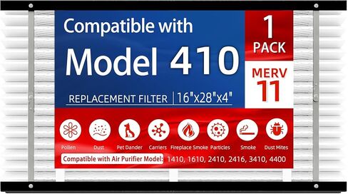 2Pack 413 استبدال مرشح الهواء MERV 13 متوافق مع طرازات Aprilaire 1410 ، 1610 ، 2410 ، 2416 ، 3410 ، 4400 ، 16x28x4inch Furnace Filter ، 413 Full House Air Purifiers Filter Filter in Kuwait