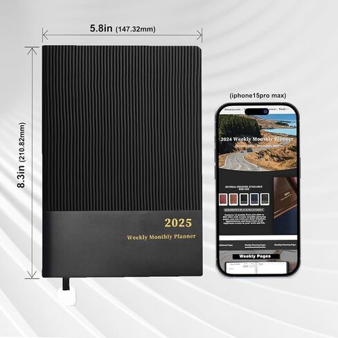 مخطط 2025، مخطط شهري أسبوعي 2025، 8.25 بوصة × 5.85 بوصة، 12 شهرًا، يناير 2025 إلى ديسمبر 2025، مخطط مدرسي بغطاء مرن ناعم، ورق سميك ممتاز، لمكتب العمل المدرسي، أخضر in Kuwait