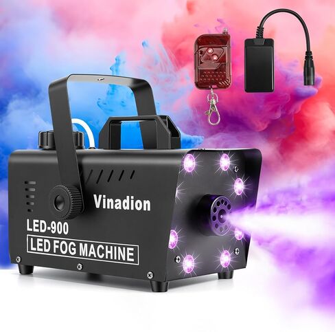 900W Fog Machine with Wireless Remote Control, Portable Smoke Machine with 8 LED Lights 13 Color Light Effects 5000CFM Stage Haze Machines for Theater DJ Parties Halloween Indoor Outdoor in Saudi Arabia