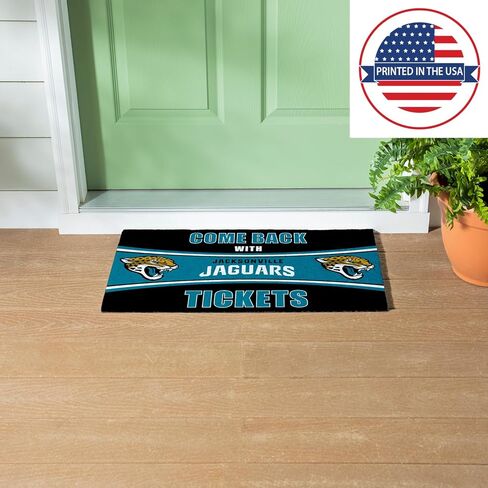 Team Sports America NFL Jacksonville Jaguars | Indoor and Outdoor Entryway | 28 x 16 Inches | Non Slip Back | Welcome Floor Mats | Muddy Dog Paws | Front Door Entrance Home Décor in Saudi Arabia