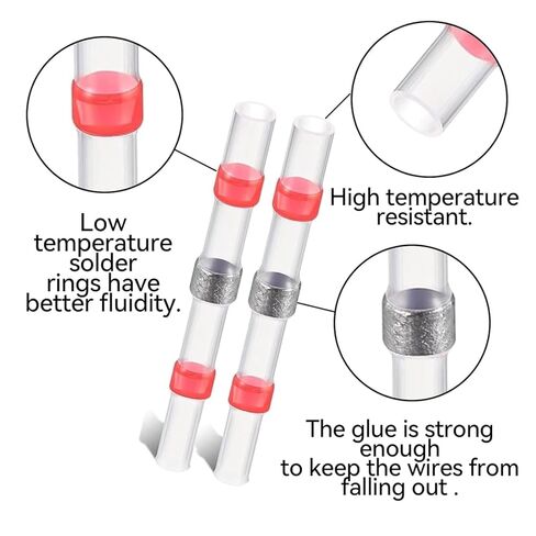 150 PCS Solder Seal Wire Connectors Red Heat Shrink Tubing Heat Shrink Solder Butt Connectors AWG22-18 Kit for Automotive and Electronics Industry in Saudi Arabia