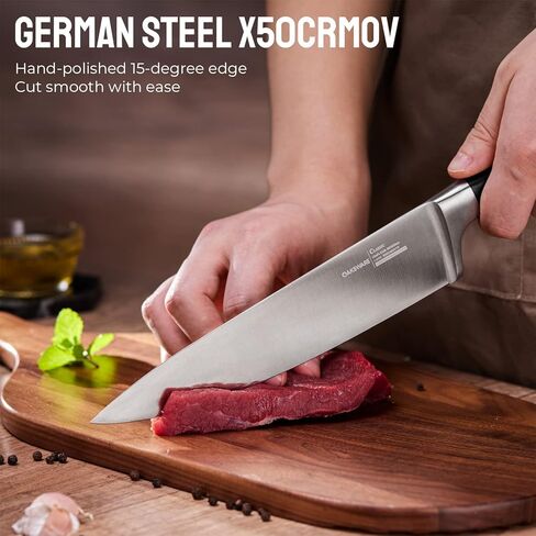 OAKSWARE Chef Knife, 6" Cutting & Cooking Kitchen Knife - High Carbon German Steel Razor Sharp Knives Professional Meat Knife with Ergonomic Handle in Saudi Arabia