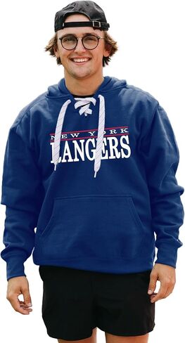 Blue 84 NHL unisex-adult Nhl Officially Licensed Lace Up Hockey Hooded Sweatshirt Logo in Saudi Arabia