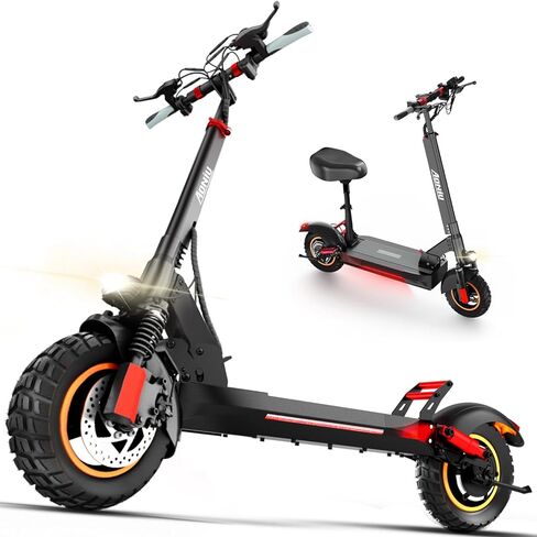 AONIU M4 Electric Scooter for Adults with seat 25-30 mph Fast Speed Heavy Duty 300 lbs 31 Miles Long Range Foldable e Scooter 10 inch Off Road Tires Mobility Folding e Scooters for Girls Men Teens. in Saudi Arabia