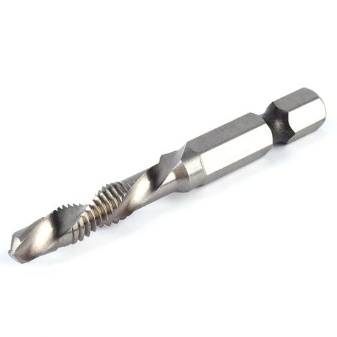 M6 x 1 Combination Drill and Tap Bit 1/4in Hex Shank Metric High Speed Steel Spiral Flute Tapping Tool in Saudi Arabia