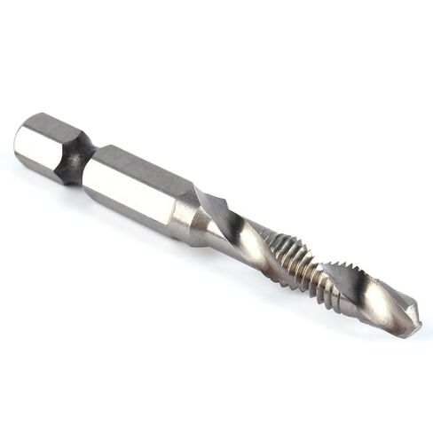 M6 x 1 Combination Drill and Tap Bit 1/4in Hex Shank Metric High Speed Steel Spiral Flute Tapping Tool in Saudi Arabia