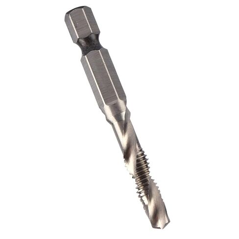M6 x 1 Combination Drill and Tap Bit 1/4in Hex Shank Metric High Speed Steel Spiral Flute Tapping Tool in Saudi Arabia