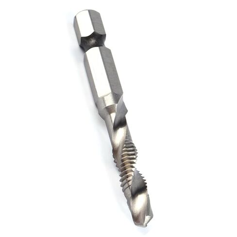 M6 x 1 Combination Drill and Tap Bit 1/4in Hex Shank Metric High Speed Steel Spiral Flute Tapping Tool in Saudi Arabia