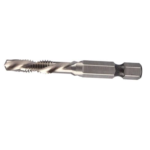 M6 x 1 Combination Drill and Tap Bit 1/4in Hex Shank Metric High Speed Steel Spiral Flute Tapping Tool in Saudi Arabia