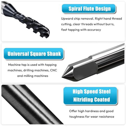 Metric Tap and Drill Bit Set, 2Pcs M3×0.5 HSS 6542 Spiral Flute Thread Tap and 2pcs 2.5mm M35 HSS Twist Drill Bit Cobalt Drill Bit Set, Machine Screw Tap Drill Set, Screw Tapping Threading Tool in Saudi Arabia