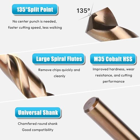 Metric Tap and Drill Bit Set, 2Pcs M3×0.5 HSS 6542 Spiral Flute Thread Tap and 2pcs 2.5mm M35 HSS Twist Drill Bit Cobalt Drill Bit Set, Machine Screw Tap Drill Set, Screw Tapping Threading Tool in Saudi Arabia