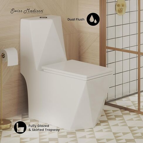 Brusque One-Piece Square Toilet Dual-Flush 1.1/1.6 gpf in Saudi Arabia