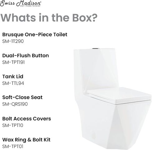 Brusque One-Piece Square Toilet Dual-Flush 1.1/1.6 gpf in Saudi Arabia