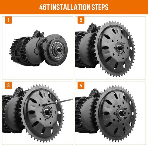 BAFANG Chainring for Mid Drive Kit : 46T (One-Piece) Compatible with BBS-HD 48V 52V 1000W Electric Bike Mid Drive Conversion - 16.5mm Offset - Without Chain Guard in Saudi Arabia