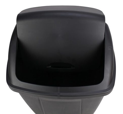 Kitchen Trash Can, 13 Gallon Plastic Garbage Bin with Swing Top Lid, Black in Saudi Arabia