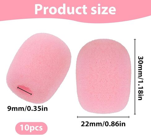 10 Pcs Pink Microphone Windscreen Covers Foam High Density Headset Mic Foam Cover High Density Lapel Headset Microphone Windscreen in Saudi Arabia