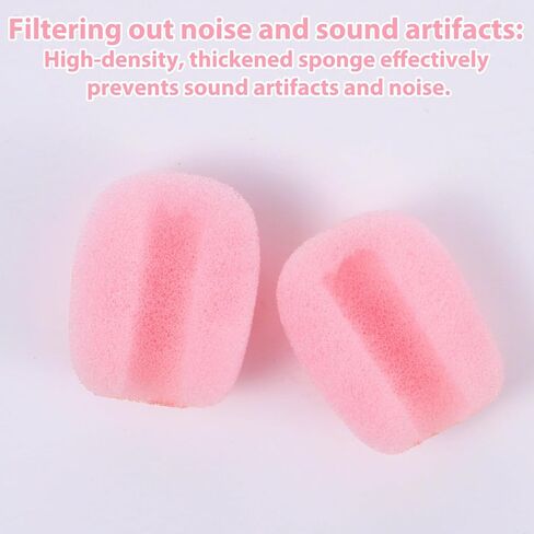 10 Pcs Pink Microphone Windscreen Covers Foam High Density Headset Mic Foam Cover High Density Lapel Headset Microphone Windscreen in Saudi Arabia