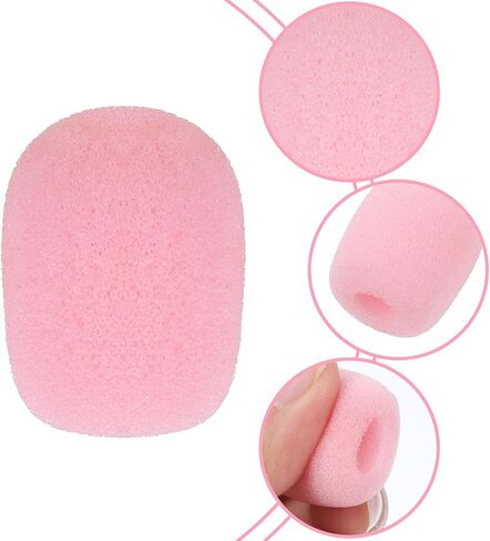 10 Pcs Pink Microphone Windscreen Covers Foam High Density Headset Mic Foam Cover High Density Lapel Headset Microphone Windscreen in Saudi Arabia
