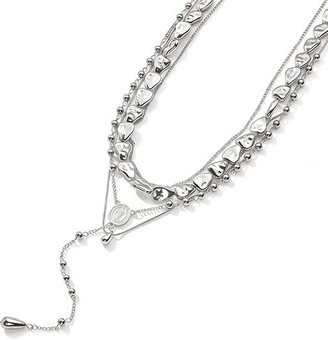 Layered Lariat Long Necklace for Women Trendy Gold Y-Shaped Pendant Necklace Bead Charm Long Necklace in Saudi Arabia
