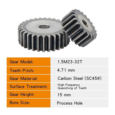 Steel Heavy Duty Motor Pinion Gear Pinion Gears 1.5M-23T/24T/25T/26T/27T/28T/29T/30T/31T/32T Carbon Steel Cylindrical Gear(1.5M29T - Bore 10 mm) in Saudi Arabia