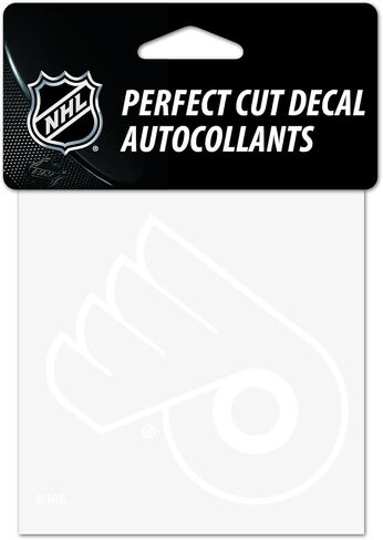 NHL Philadelphia Flyers 4x4 Perfect Cut White Decal, One Size, Team Color in Saudi Arabia