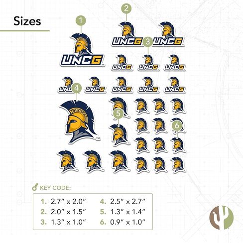 ملصق Desert Cactus University of North Carolina Greensboro ملصق UNCG Spartans ملصق فينيل شارات للكمبيوتر المحمول وزجاجة مياه وقصاصات السيارة 13.46 × 10.91 ورقة T1 (النوع 1-1) in Kuwait