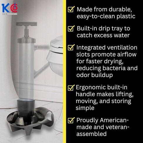 K-CO Innovations Plunger Caddy - Toilet Plunger Holder - Built-in Drip Tray, Ergonomic Handle, USA in Saudi Arabia