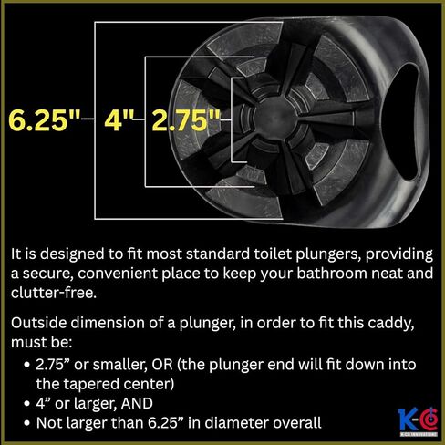 K-CO Innovations Plunger Caddy - Toilet Plunger Holder - Built-in Drip Tray, Ergonomic Handle, USA in Saudi Arabia