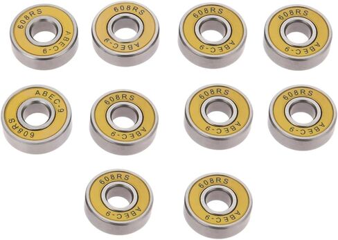 Bimetal Seal Shield Micro deep Groove Bearing 10Pcs 608RS 8 * 22 * 7mm ABEC-9 Roller Wheel Bearings Integrated Spacer Seal Ball Bearings in Saudi Arabia