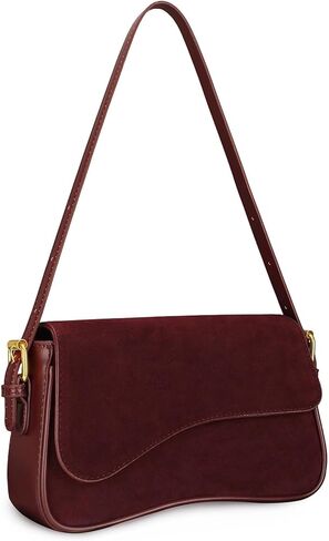 Shoulder Bag for Women Small Purse Mini Hobo Handbag Trendy Suede Purse with 2 Detachable Shoulder Straps in Kuwait