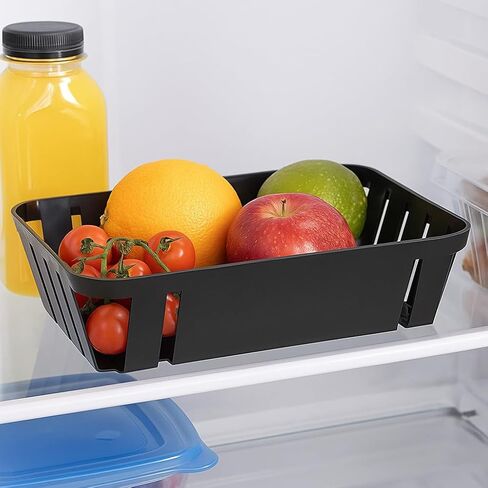 [10 Pack] Black Plastic Food Baskets, Rectangular 7.9 x 10.4 x 2.5 Inch, Reusable Fast Food Serving Baskets for Fries, Burgers, Restaurants, Food Trucks & Cafes in Saudi Arabia