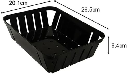 [10 Pack] Black Plastic Food Baskets, Rectangular 7.9 x 10.4 x 2.5 Inch, Reusable Fast Food Serving Baskets for Fries, Burgers, Restaurants, Food Trucks & Cafes in Saudi Arabia