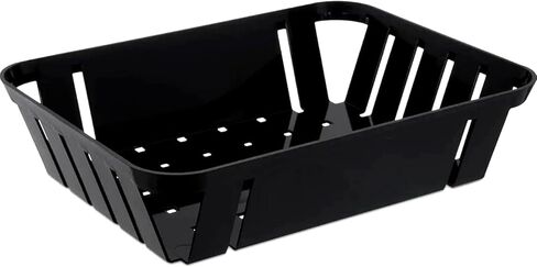 [10 Pack] Black Plastic Food Baskets, Rectangular 7.9 x 10.4 x 2.5 Inch, Reusable Fast Food Serving Baskets for Fries, Burgers, Restaurants, Food Trucks & Cafes in Saudi Arabia