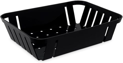 [10 Pack] Black Plastic Food Baskets, Rectangular 7.9 x 10.4 x 2.5 Inch, Reusable Fast Food Serving Baskets for Fries, Burgers, Restaurants, Food Trucks & Cafes in Saudi Arabia