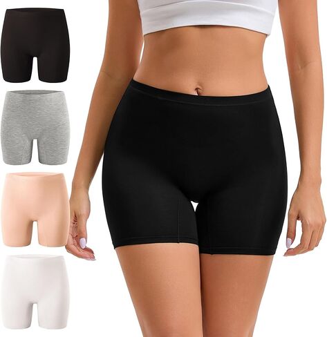 INNERSY Womens Boyshorts Underwear Boxer Briefs Shorts Panties with Cotton Crotch 4 Pack in Saudi Arabia