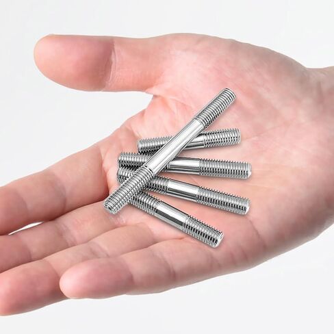 20Pcs M6 Double Ended Threaded Stud Bolts, 304 Stainless Steel Dual Threaded Rod Bolts (5Pcs Each: M6x50mm, M6x60mm, M6x70mm, M6x80mm), Heavy Duty Double Headed Screws for Machinery, Furniture in Kuwait