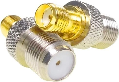 S M A Female to F Type Female Straight RF Coaxial Adapter F Connector to S M A Convertor Gold Tone 10Pcs in Saudi Arabia