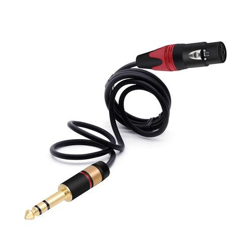 جاك 6.35 ملم/6.5 ملم 1/4 ستيريو إلى 3 دبابيس ذكر إلى كابل أنثى XLR كابل متوازن ذكر التوصيل الصوت الرصاص ميكروفون أمبير كابل 1 قطعة (أحمر أحمر، 2 متر) in Kuwait