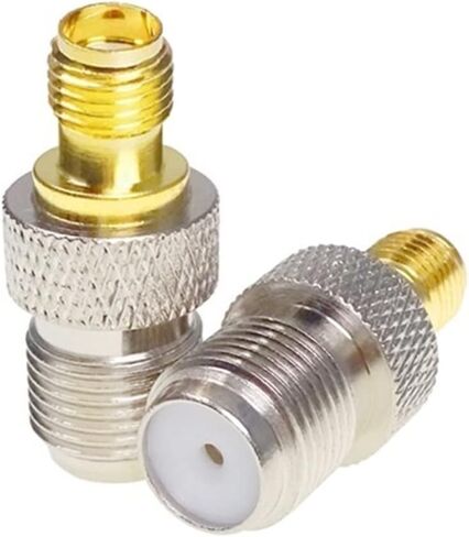 S M A Female to F Type Female Straight RF Coaxial Adapter F Connector to S M A Convertor Gold Tone 10Pcs in Saudi Arabia