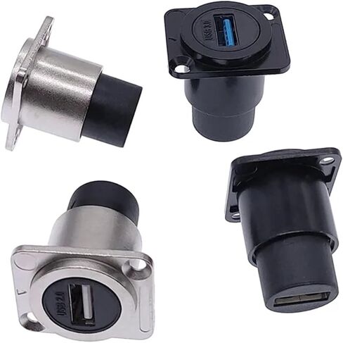 مقبس تركيب لوحة توصيل أنثى معدنية إلى USB 2.0 3.0 أسود قطعة واحدة (7,2.0) in Kuwait